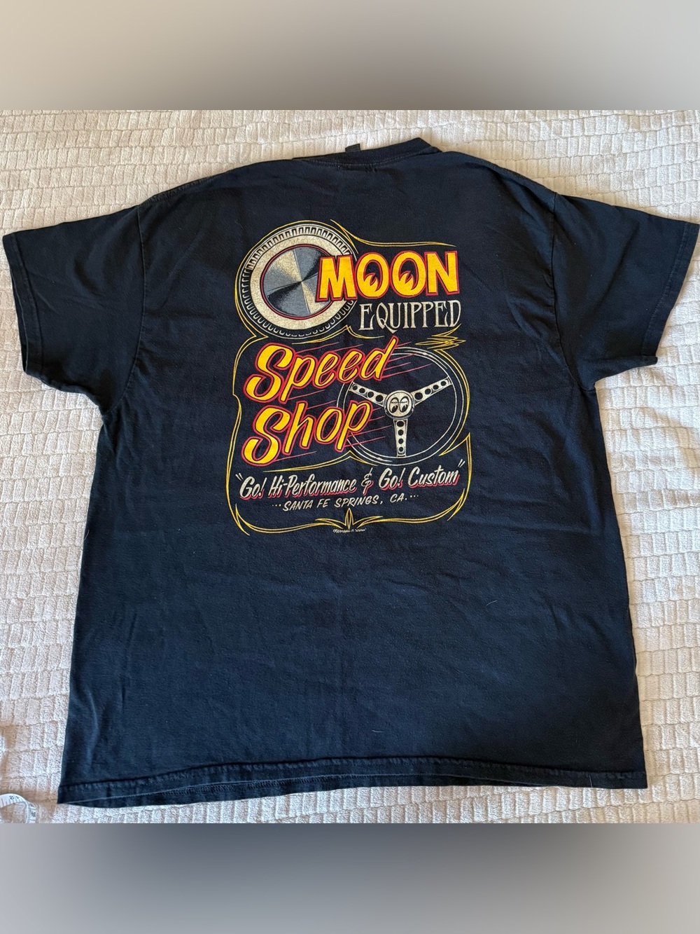 Moon Equipped by Mooneyes Speed Shop Graphic Tee - Black